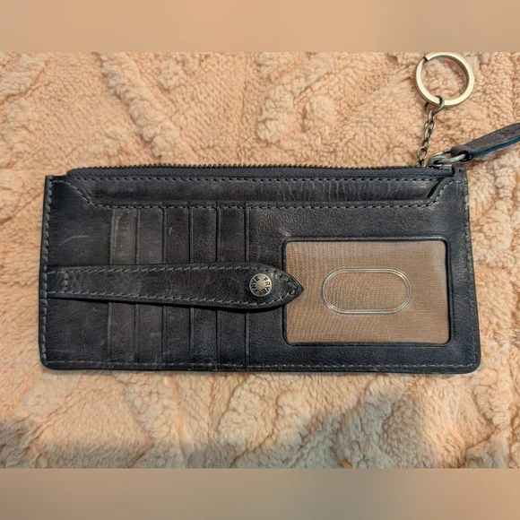 Frye Melissa Snap Card Wallet In Dark Gray - Picture 2 of 5